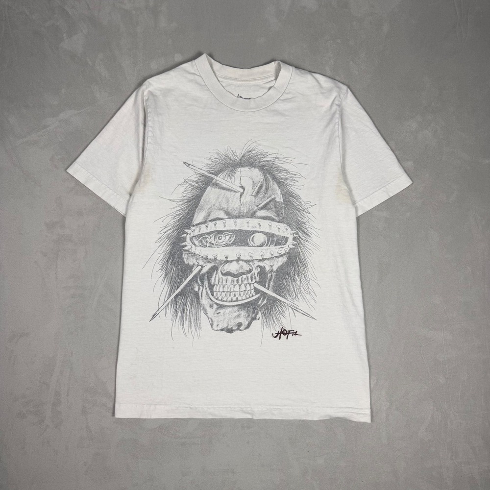Y2K Mens Travis Scott Utopia Skull Graphic Streetwear Merch Tee White Size S